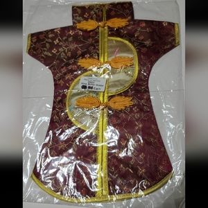 Vintage Japanese/Chinese Wine/Sake Bottle Covers Nwt Burgundy